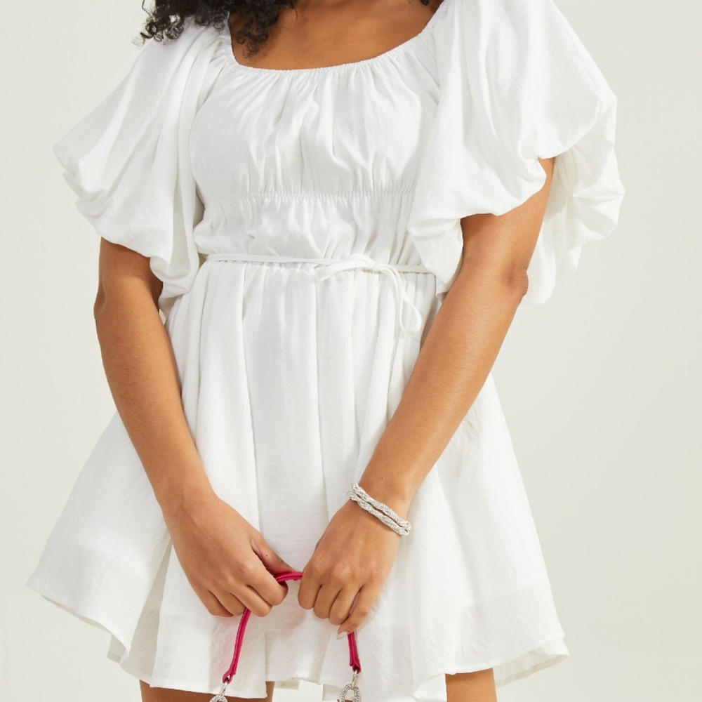 Altar'd State White Amabella Puff Dress - Size Large
